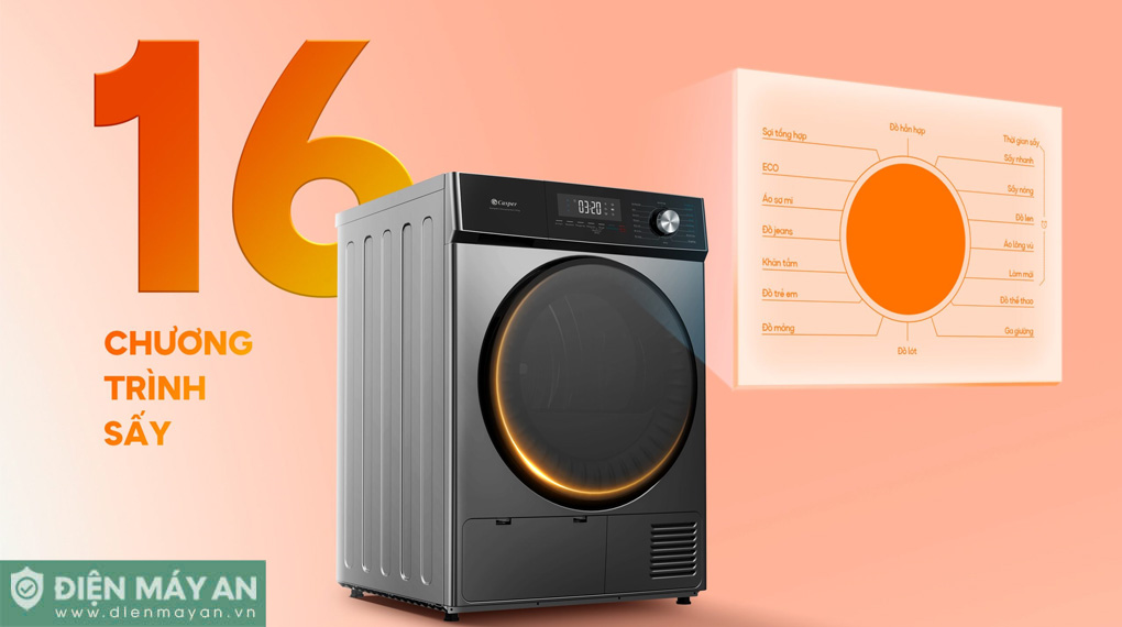 Máy sấy bơm nhiệt Casper 9 kg TD-P9HG1